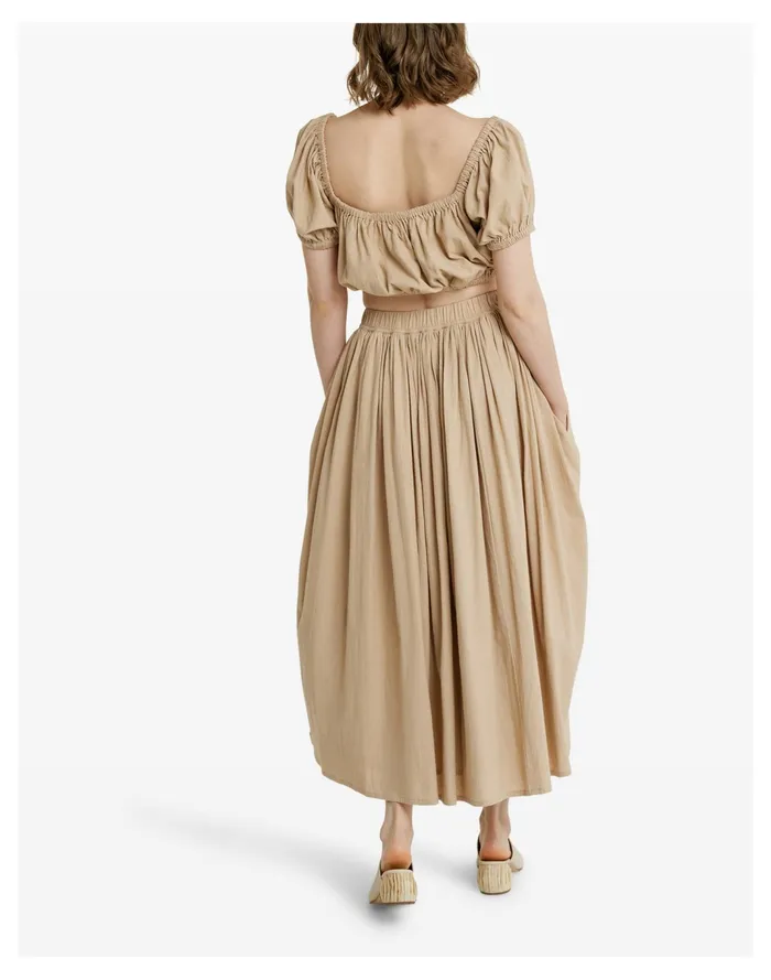 Women LAUDE The Label Off Shoulder Crop Top Sand Madewell Tops and Shirts Women LAUDE The Label Off Shoulder Crop Top Sand Madewell Tops and Shirts