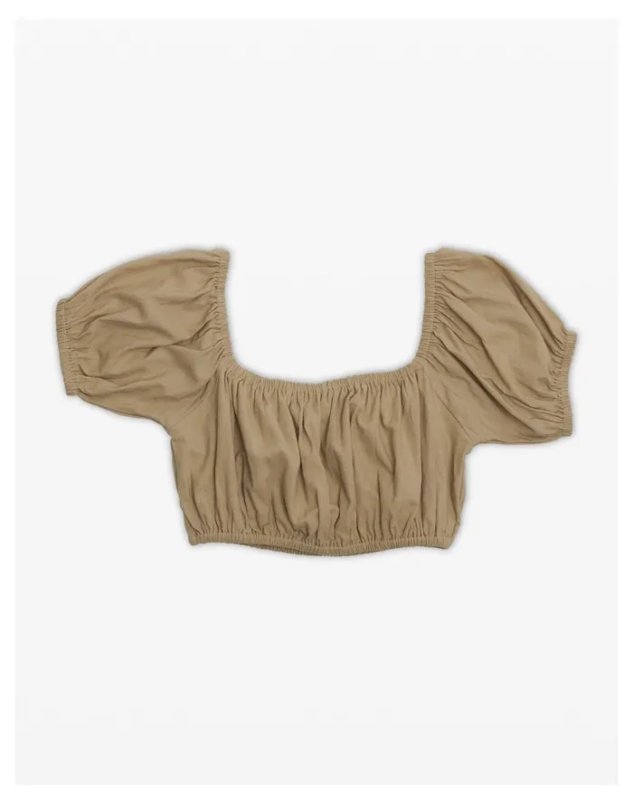 Women LAUDE The Label Off Shoulder Crop Top Sand Madewell Tops and Shirts Women LAUDE The Label Off Shoulder Crop Top Sand Madewell Tops and Shirts
