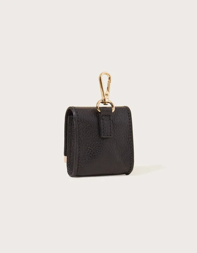 Women Leather Ear Pod Case Black Monsoon Bags and Purses