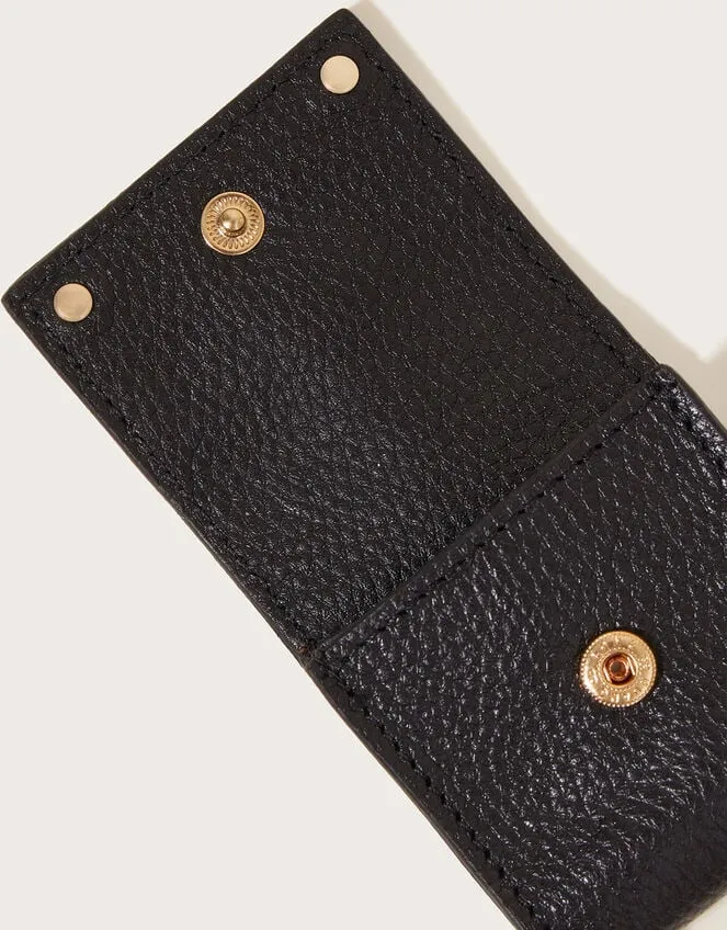 Women Leather Ear Pod Case Black Monsoon Bags and Purses