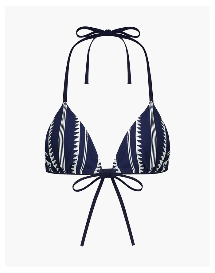 Women Lemlem Nunu Triangle Top Navy Madewell Swim Women Lemlem Nunu Triangle Top Navy Madewell Swim