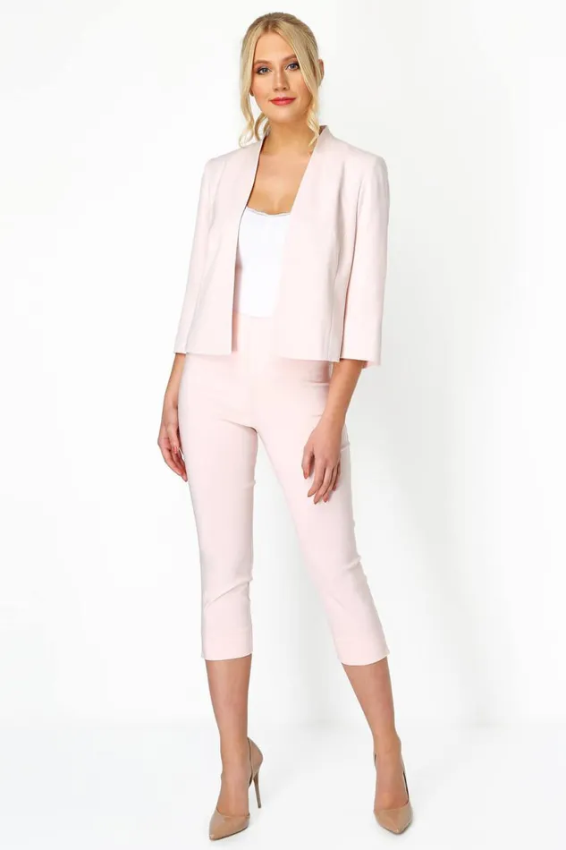 Women Light Pink 34 Sleeve Rochette Jacket Roman Occasionwear
