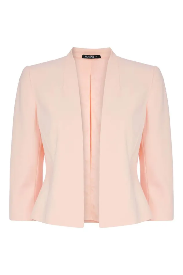 Women Light Pink 34 Sleeve Rochette Jacket Roman Occasionwear