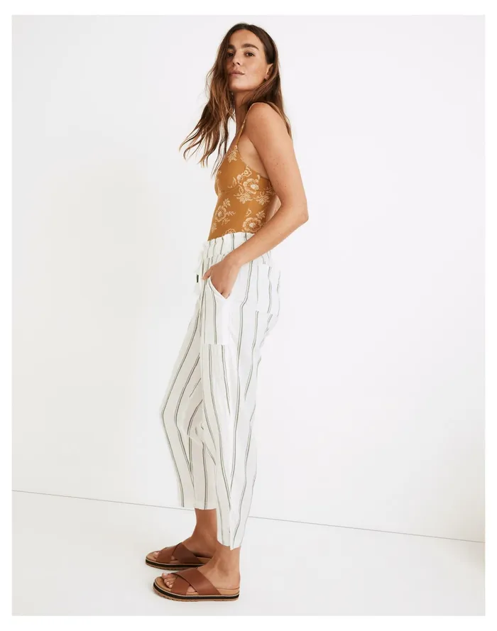 Women Lightestspun Beach Cover Up Track Trousers In Stripe Simply Sage Madewell Swim Women Lightestspun Beach Cover Up Track Trousers In Stripe Simply Sage Madewell Swim