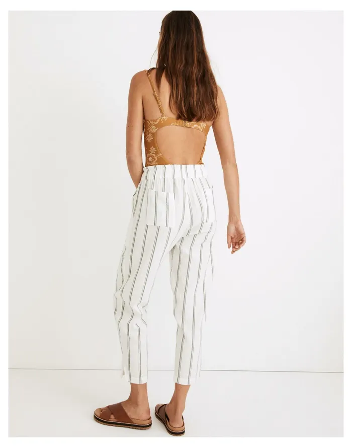 Women Lightestspun Beach Cover Up Track Trousers In Stripe Simply Sage Madewell Swim Women Lightestspun Beach Cover Up Track Trousers In Stripe Simply Sage Madewell Swim