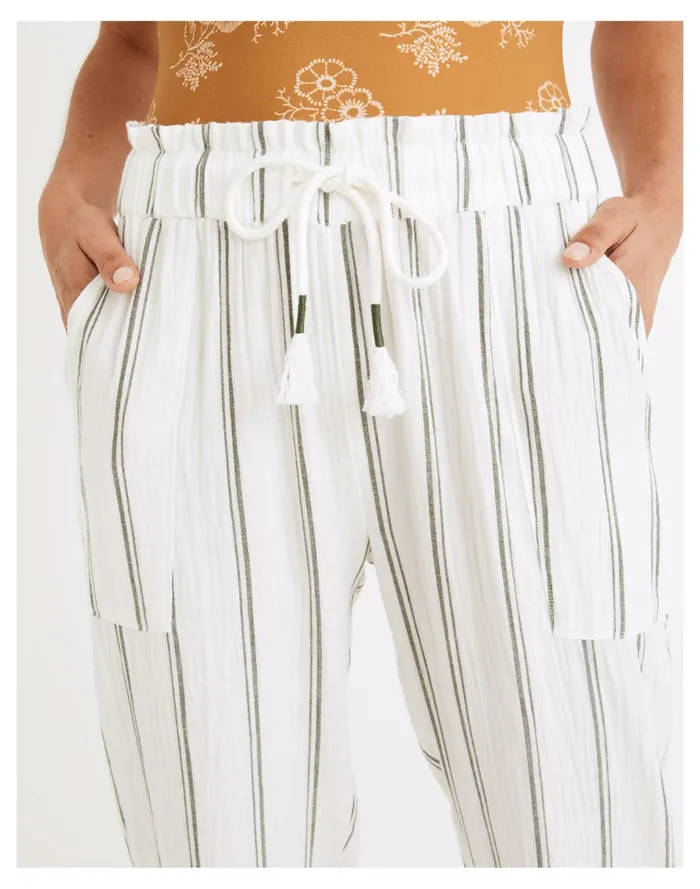 Women Lightestspun Beach Cover Up Track Trousers In Stripe Simply Sage Madewell Swim Women Lightestspun Beach Cover Up Track Trousers In Stripe Simply Sage Madewell Swim