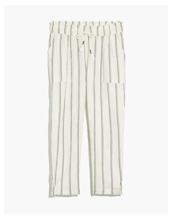 Women Lightestspun Beach Cover Up Track Trousers In Stripe Simply Sage Madewell Swim Women Lightestspun Beach Cover Up Track Trousers In Stripe Simply Sage Madewell Swim