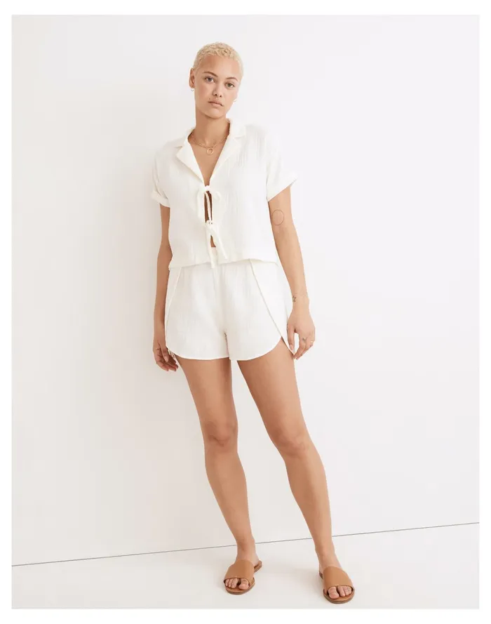 Women Lightestspun Cover Up Shorts Lighthouse Madewell Swim