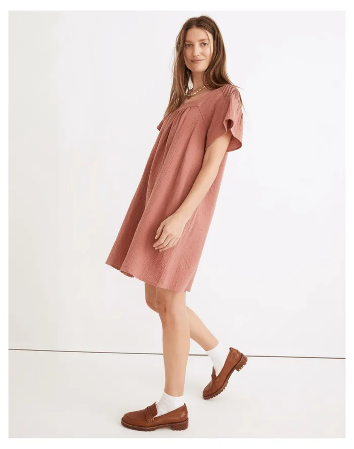Women Lightspun Butterfly Square Neck Mini Dress Vintage Quartz Madewell Dresses Women Lightspun Butterfly Square Neck Mini Dress Vintage Quartz Madewell Dresses
