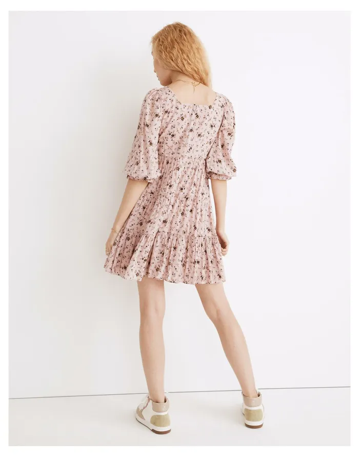 Women Lizzie Babydoll Dress In Fresh Sprigs Wisteria Dove Madewell Dresses Women Lizzie Babydoll Dress In Fresh Sprigs Wisteria Dove Madewell Dresses