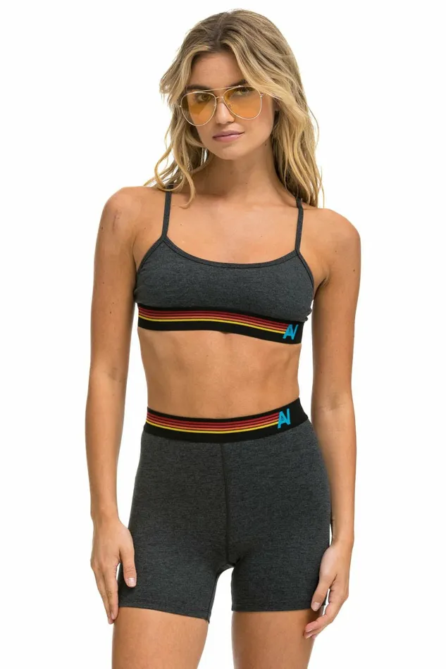 Women LOGO ADJUSTABLE BRALETTE 8211 CHARCOAL Aviator Nation SportsBras