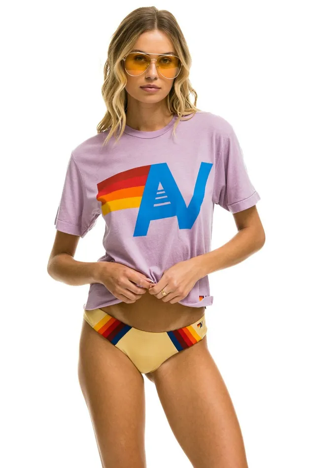 Women LOGO BOYFRIEND TEE 8211 MAUVE Aviator Nation UnisexTees