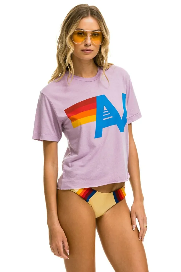 Women LOGO BOYFRIEND TEE 8211 MAUVE Aviator Nation UnisexTees Women LOGO BOYFRIEND TEE 8211 MAUVE Aviator Nation UnisexTees