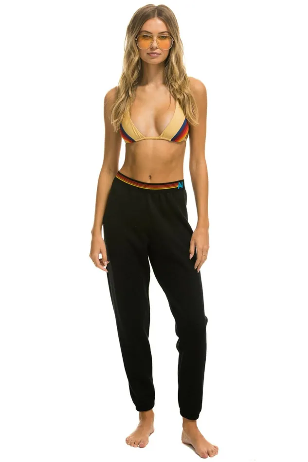 Women LOGO STRIPE SWEATPANTS 8211 BLACK Aviator Nation Sweatpants