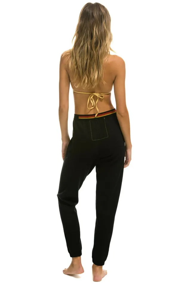 Women LOGO STRIPE SWEATPANTS 8211 BLACK Aviator Nation Sweatpants Women LOGO STRIPE SWEATPANTS 8211 BLACK Aviator Nation Sweatpants