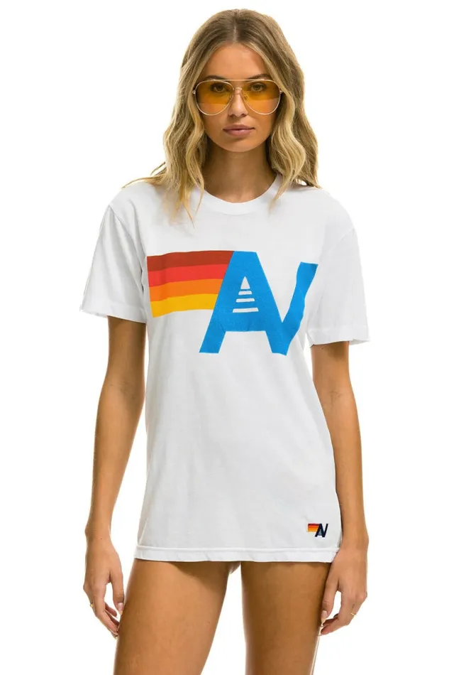 Women LOGO TEE 8211 WHITE Aviator Nation UnisexTees
