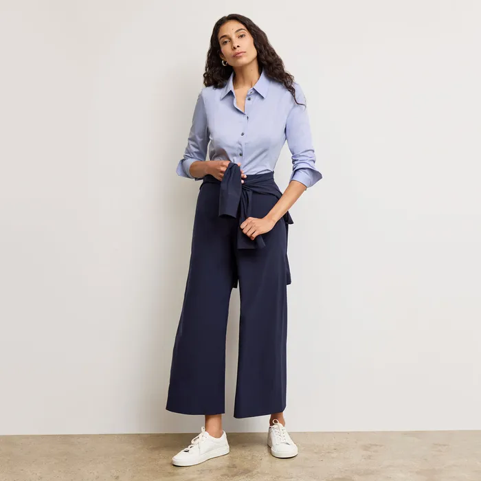 Women M M LaFleur The Elena Travel Culotte 8211 OrigamiTech Dark Navy Pants