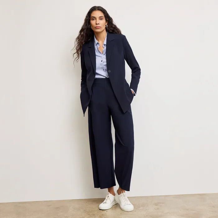 Women M M LaFleur The Elena Travel Culotte 8211 OrigamiTech Dark Navy Pants