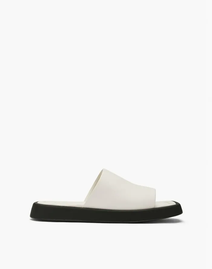 Women Maguire Leather Bara Slide Sandals Cream Madewell Sandals Women Maguire Leather Bara Slide Sandals Cream Madewell Sandals