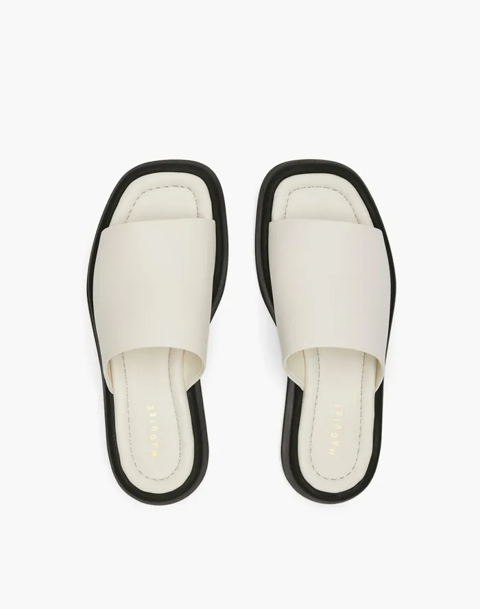 Women Maguire Leather Bara Slide Sandals Cream Madewell Sandals Women Maguire Leather Bara Slide Sandals Cream Madewell Sandals