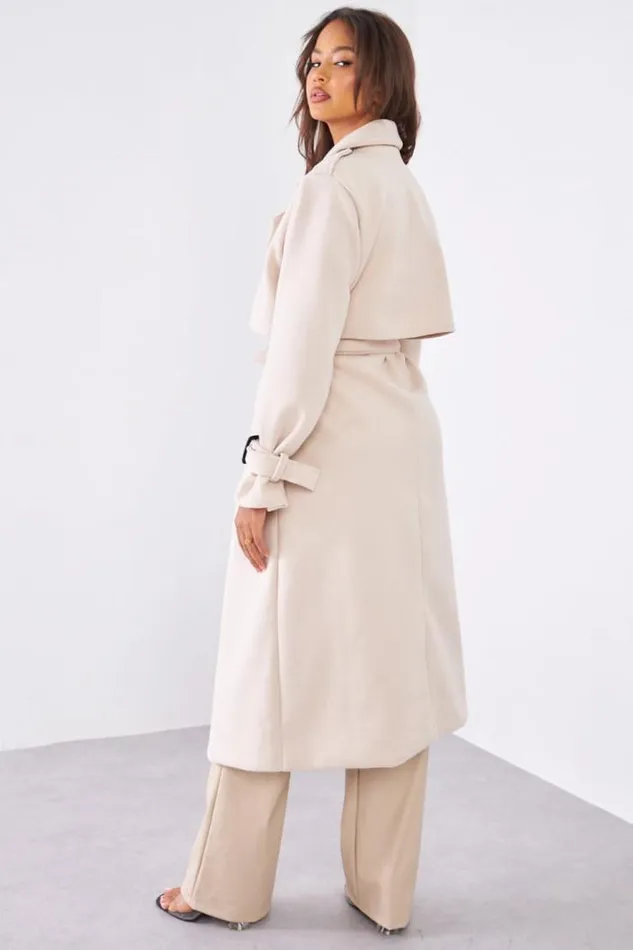 Women Manteau Beige Ceintur Beige Brentiny Paris Coats