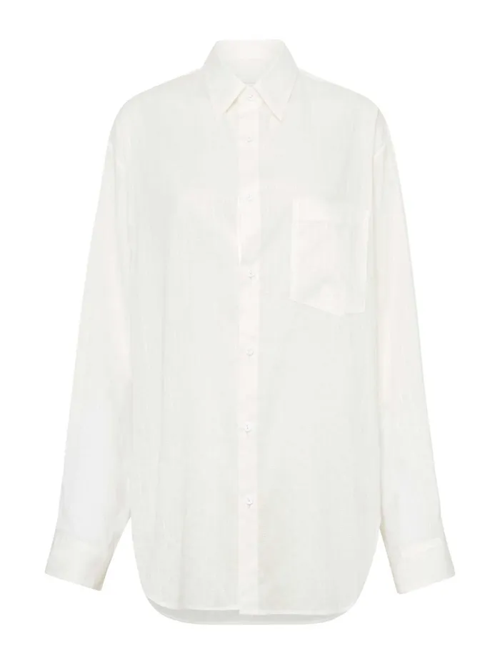 Women Matteau 8211 Embroidered Oversized Shirt In White The UNDONE Tops
