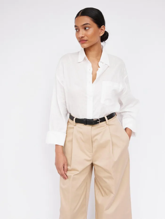 Women Matteau 8211 Embroidered Oversized Shirt In White The UNDONE Tops