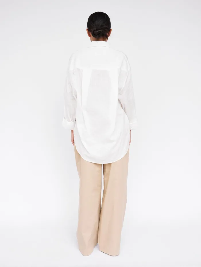 Women Matteau 8211 Embroidered Oversized Shirt In White The UNDONE Tops