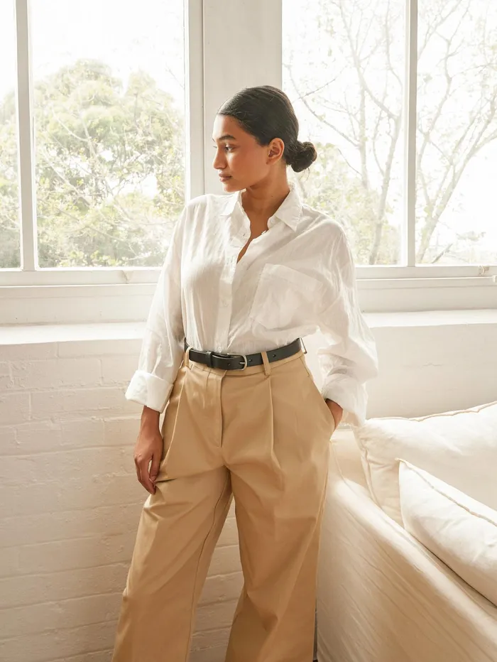 Women Matteau 8211 Embroidered Oversized Shirt In White The UNDONE Tops