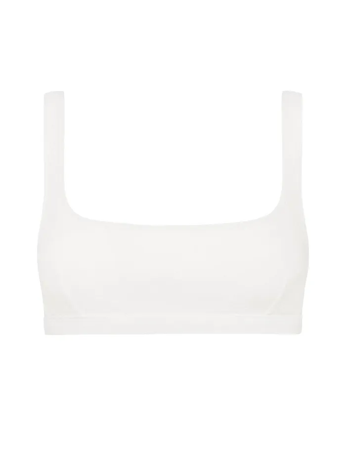 Women Matteau 8211 Nineties Crop Top In White The UNDONE Swimwear