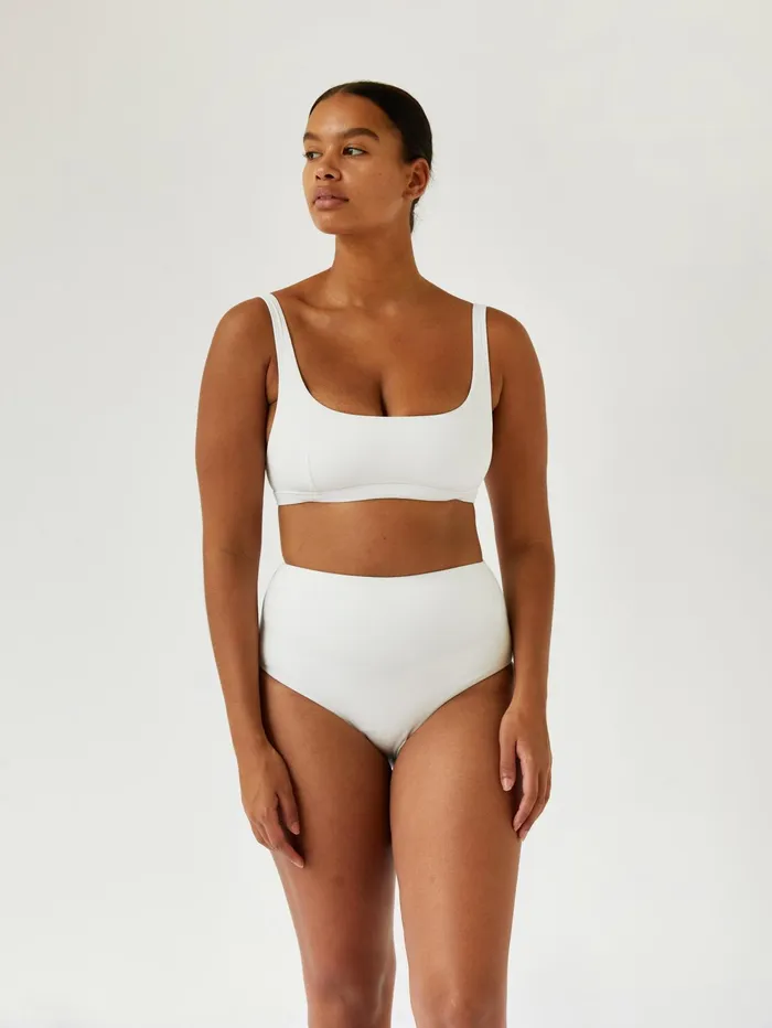 Women Matteau 8211 Nineties Crop Top In White The UNDONE Swimwear