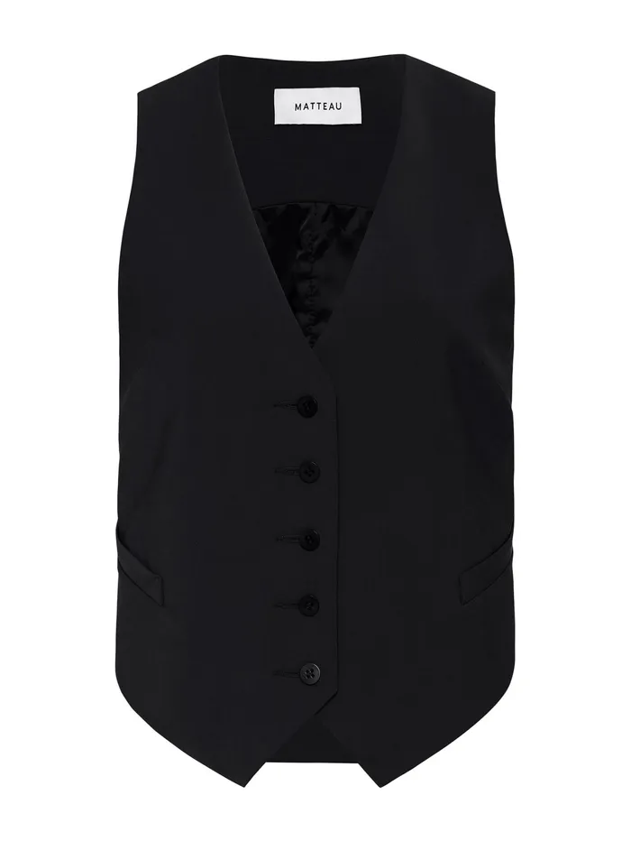 Women Matteau 8211 Tailored Waistcoat In Black The UNDONE Tops