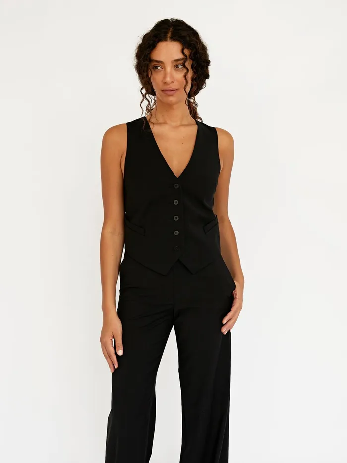 Women Matteau 8211 Tailored Waistcoat In Black The UNDONE Tops
