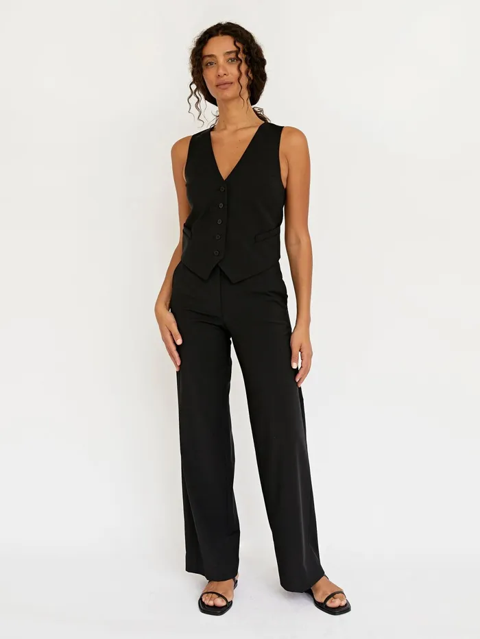 Women Matteau 8211 Tailored Waistcoat In Black The UNDONE Tops