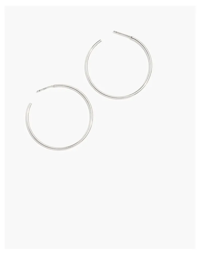 Women Medium Hoop Earrings Light Silver Ox Madewell Earrings