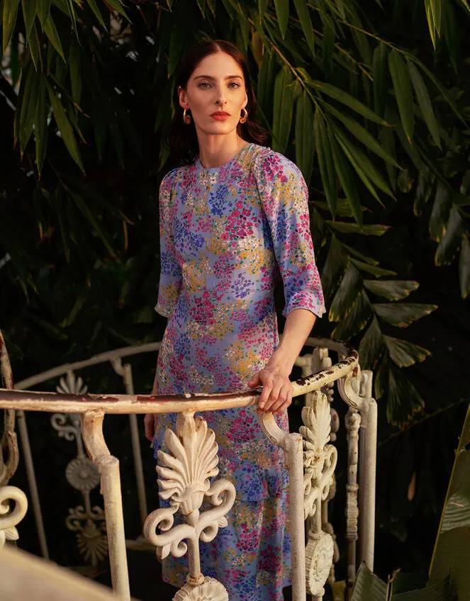 Women Micola Ditsy Tea Dress Blue Monsoon Dresses