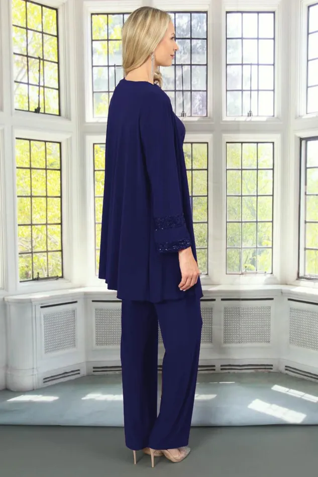 Women Midnight Blue Julianna Jersey Stretch Wide Leg Trouser Roman Trousers