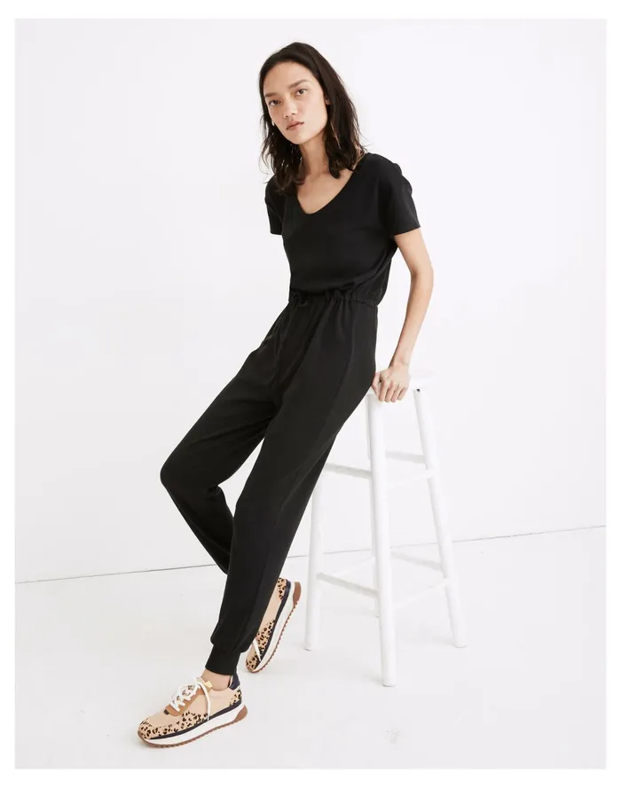 Women MWL Breeze Drawstring Jumpsuit True Black Madewell Pajamas Women MWL Breeze Drawstring Jumpsuit True Black Madewell Pajamas
