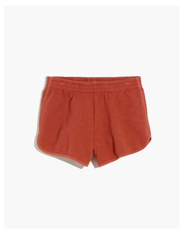 Women MWL Curved Hem Sweatshorts Weathered Brick Madewell MWL Athleisure Women MWL Curved Hem Sweatshorts Weathered Brick Madewell MWL Athleisure