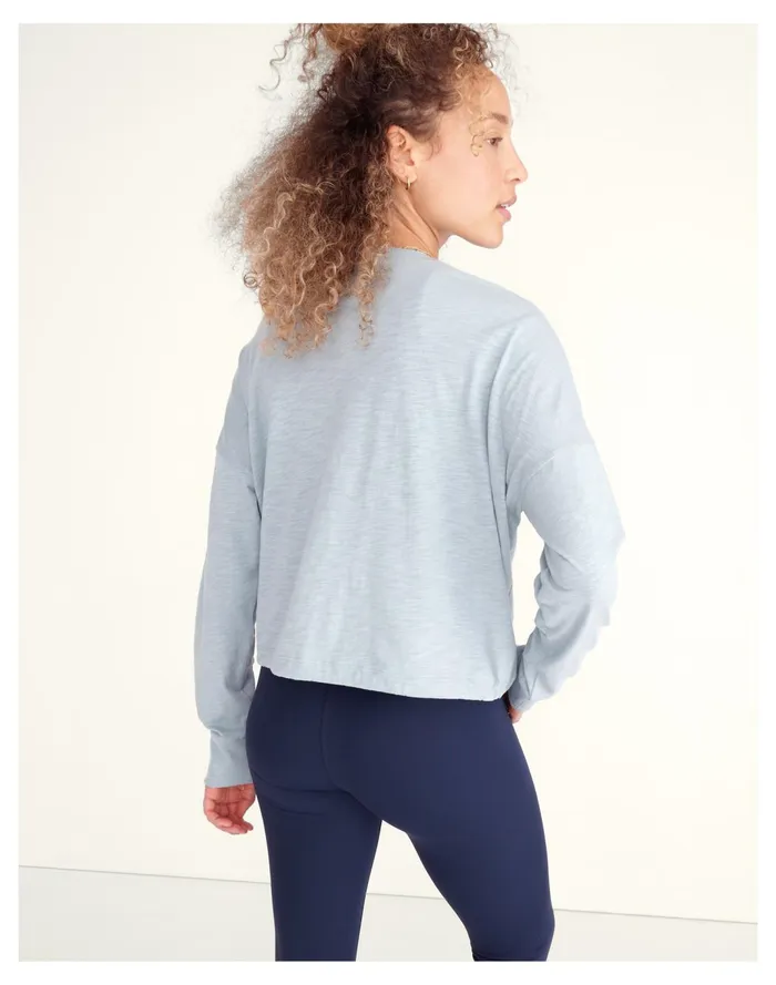 Women MWL Drawstring Tee Blue Horizon Madewell Activewear Women MWL Drawstring Tee Blue Horizon Madewell Activewear