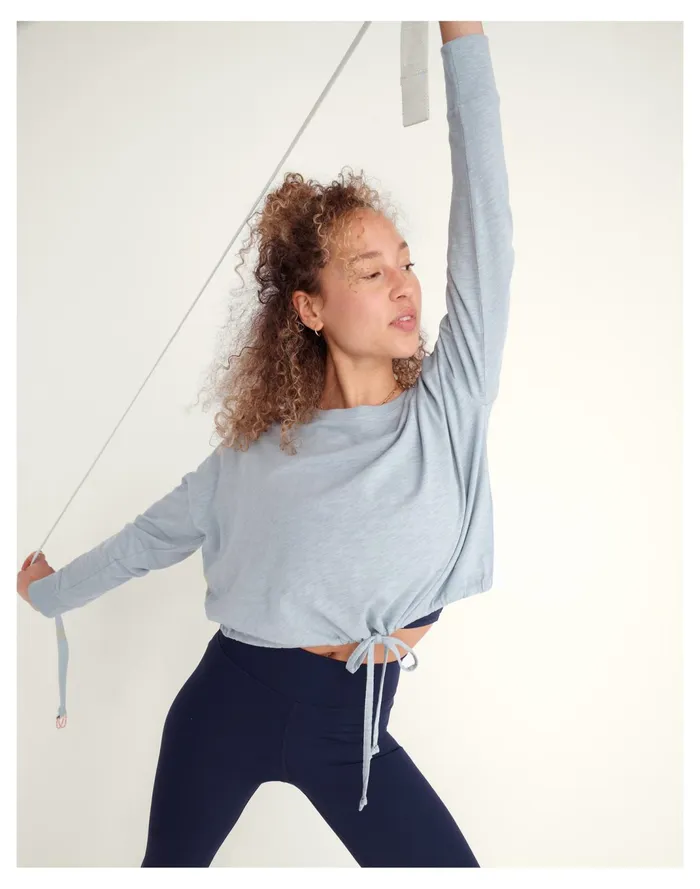 Women MWL Drawstring Tee Blue Horizon Madewell Activewear Women MWL Drawstring Tee Blue Horizon Madewell Activewear