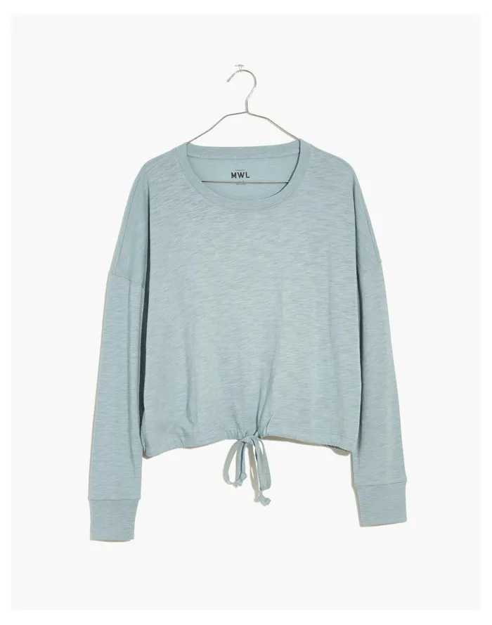Women MWL Drawstring Tee Blue Horizon Madewell Activewear Women MWL Drawstring Tee Blue Horizon Madewell Activewear