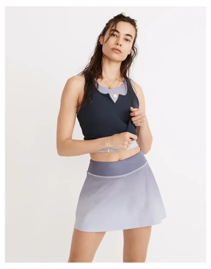 Women MWL Flex Fitness Skirt In Ombr Print Dusty Orchid Madewell Activewear