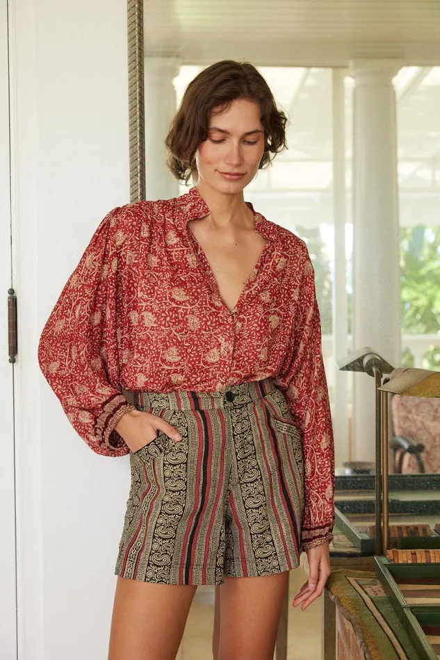 Women Natalie Martin Bottoms Christine Short Paisley Stripe Heather
