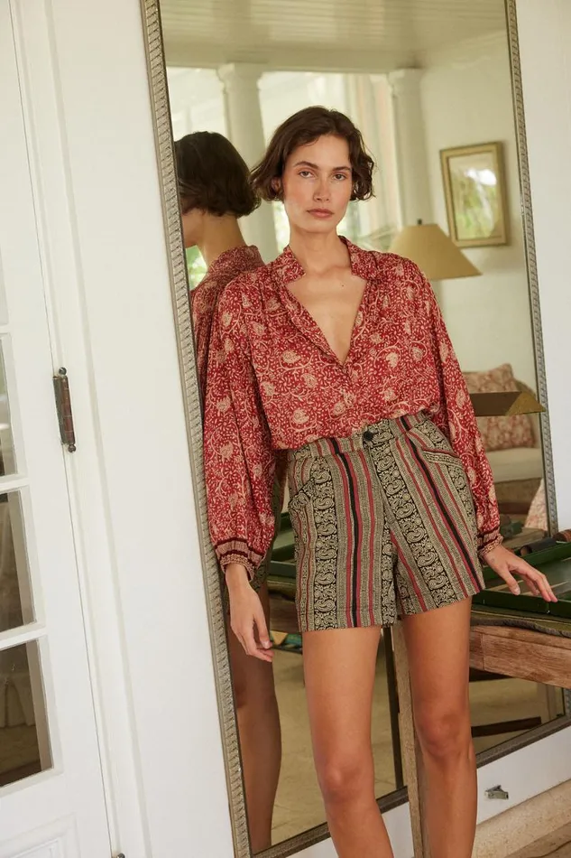 Women Natalie Martin Bottoms Christine Short Paisley Stripe Heather