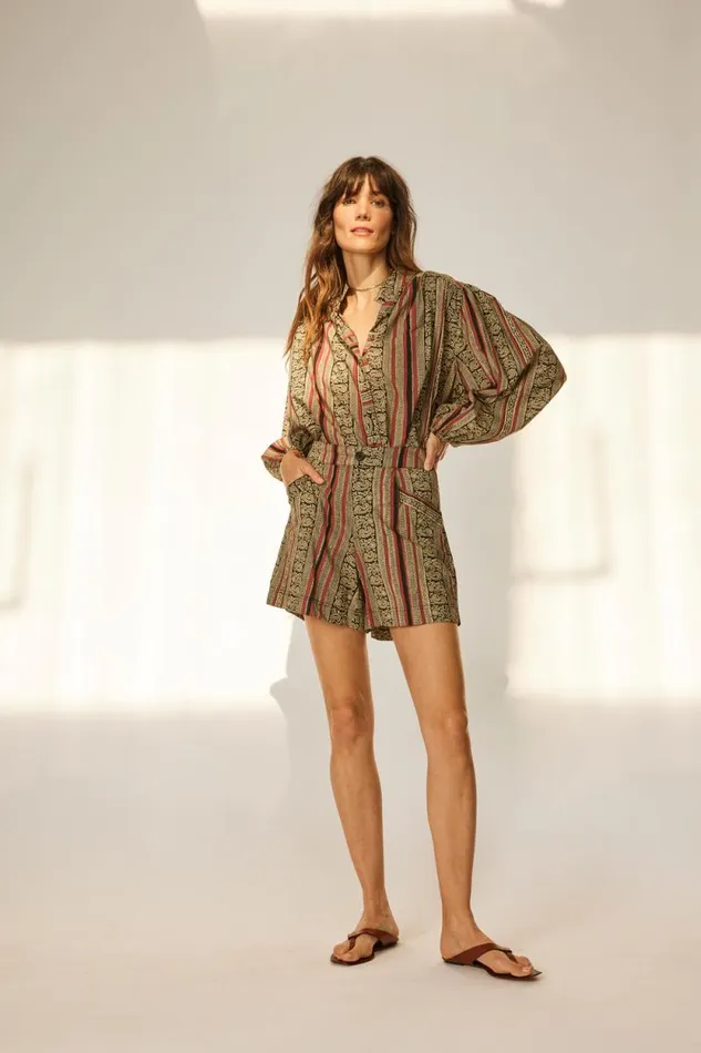 Women Natalie Martin Bottoms Christine Short Paisley Stripe Heather