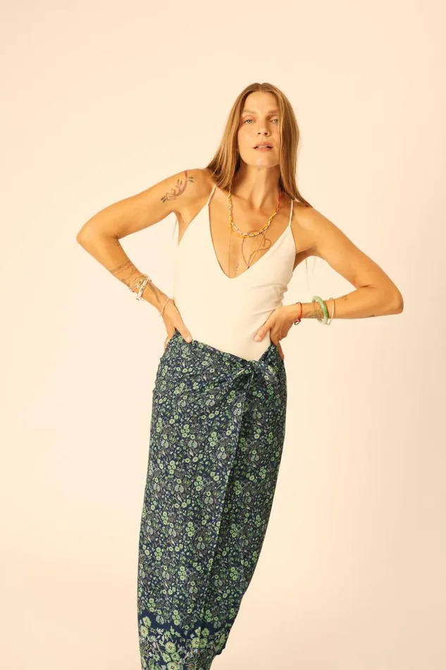 Women Natalie Martin Bottoms SarongScarf Petite Fleur Marine