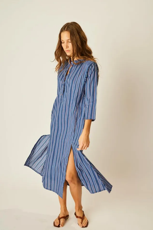 Women Natalie Martin Coverups Isobel Dress Batik Stripe Navy