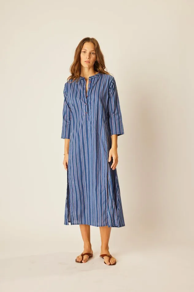 Women Natalie Martin Coverups Isobel Dress Batik Stripe Navy