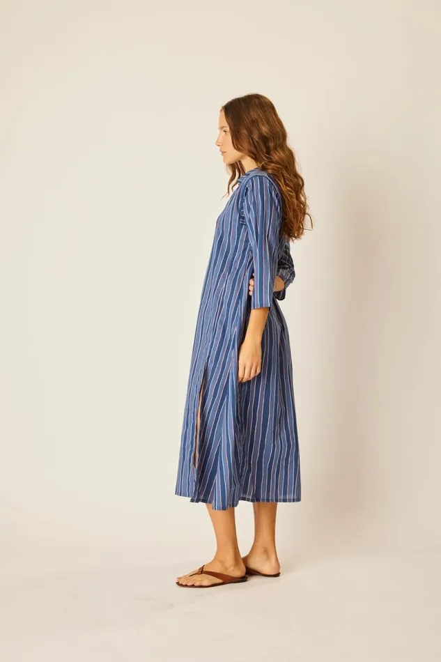 Women Natalie Martin Coverups Isobel Dress Batik Stripe Navy
